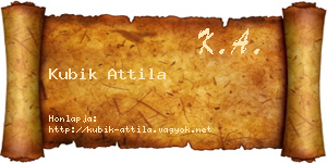Kubik Attila névjegykártya