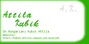 attila kubik business card